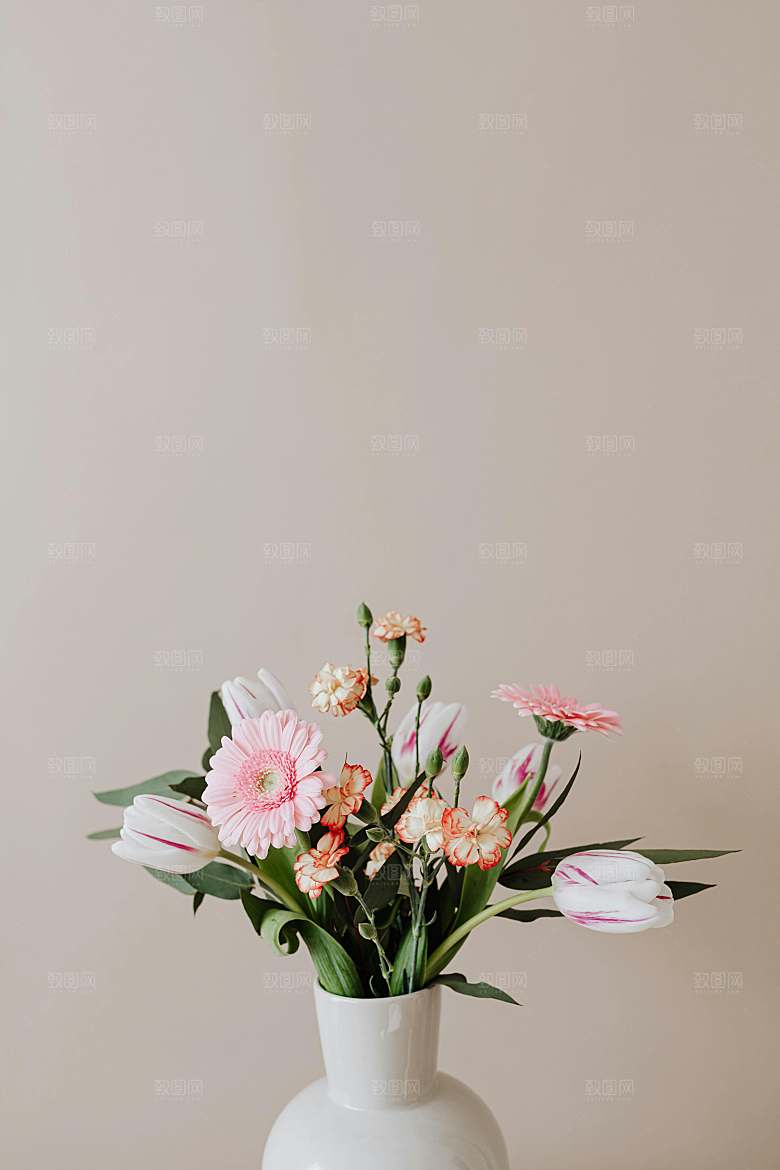 百合鲜花花束摄影素材