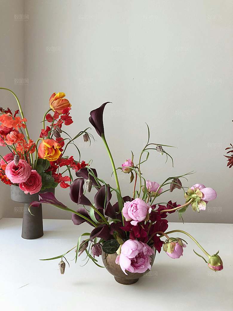 百合鲜花花束摄影素材
