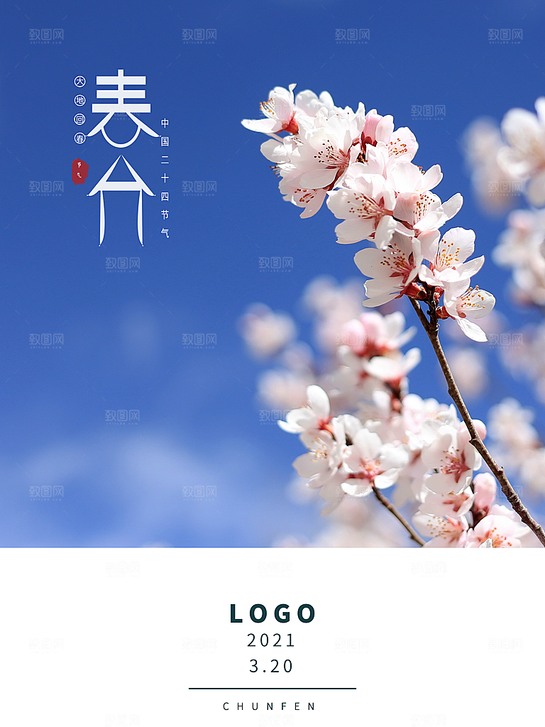 中国传统二十四节气春分节气海报