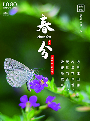 中国传统二十四节气春分节气海报