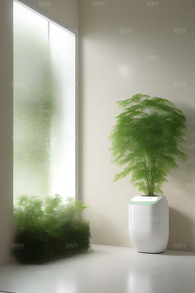 淡米色白绿轻柔对比