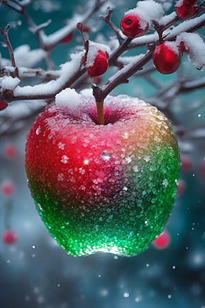 红绿渐变水晶苹果的魅力