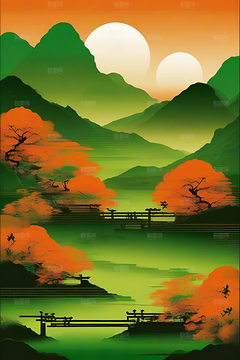 传统中国山水设计