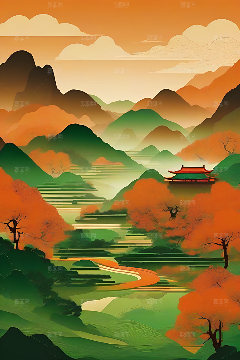 山水色彩的艺术创作