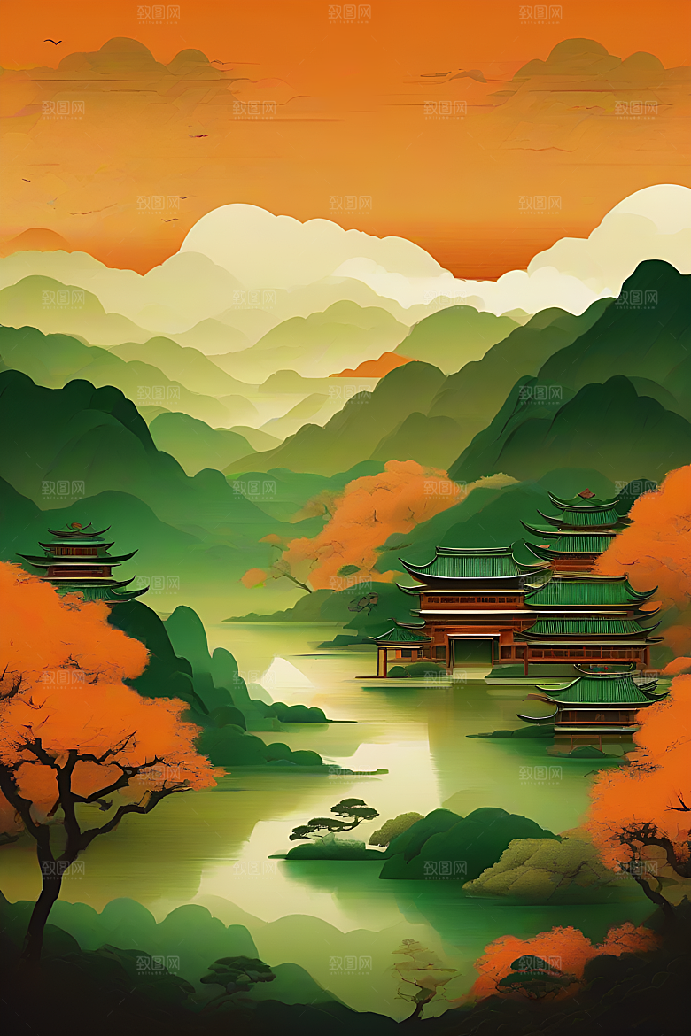 传统山水艺术设计