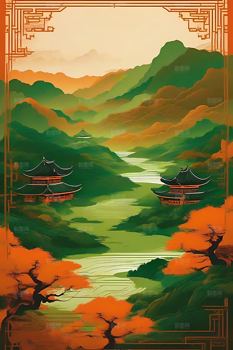 传统山水艺术设计