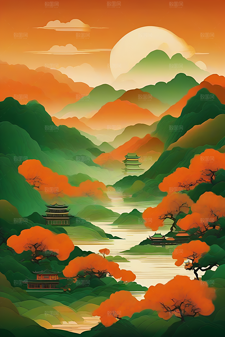 传统山水艺术设计