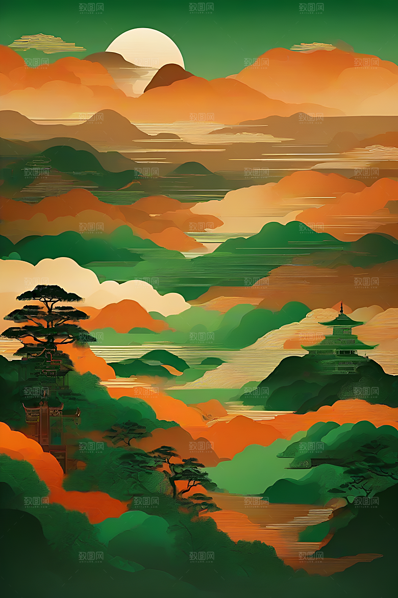 传统山水艺术设计