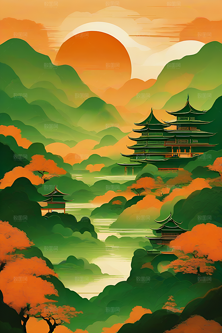 传统山水艺术设计
