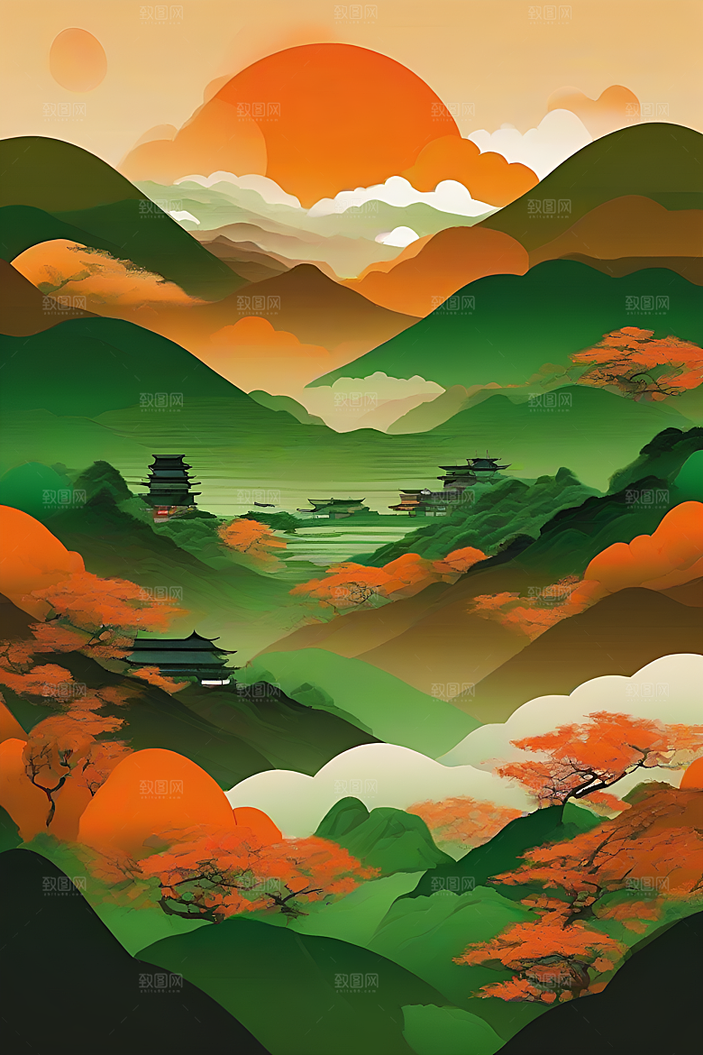 传统山水艺术设计