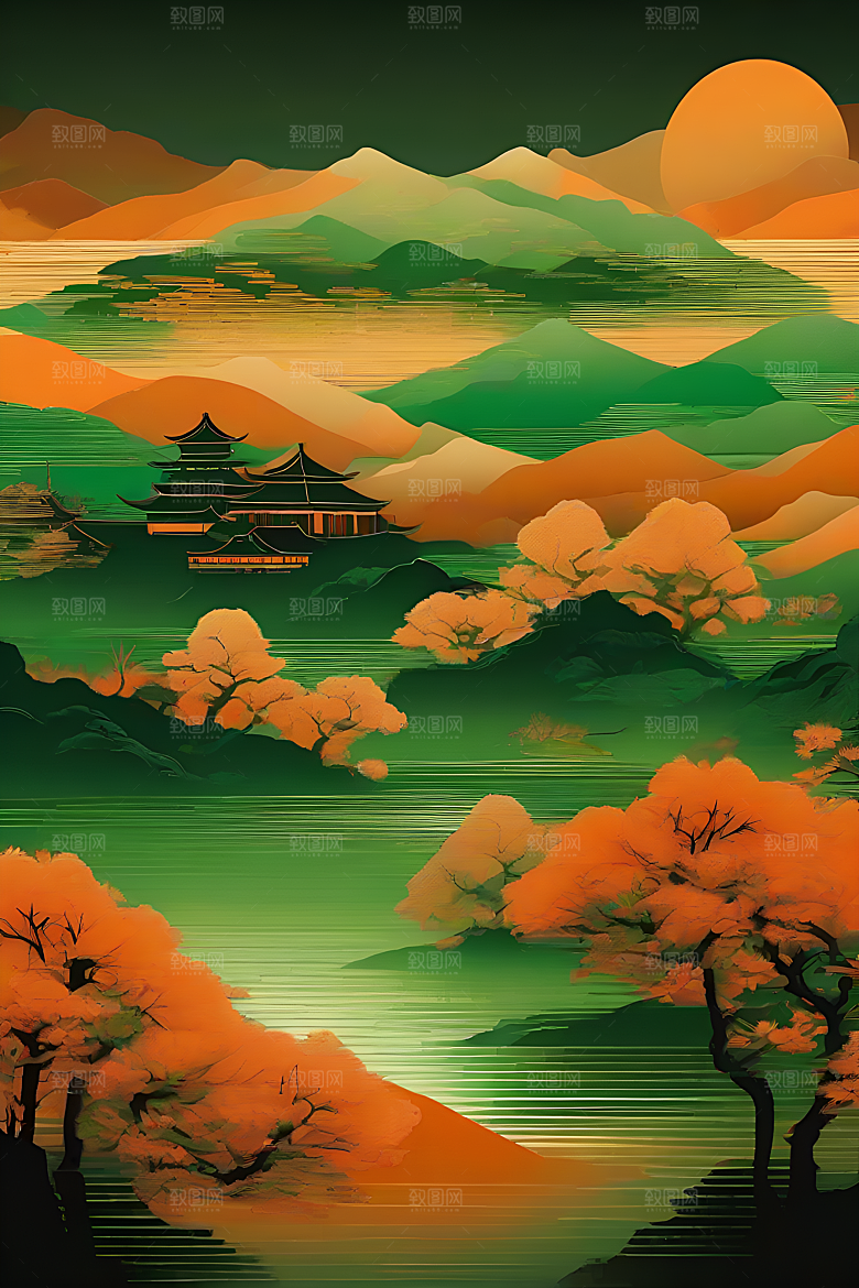传统山水艺术设计