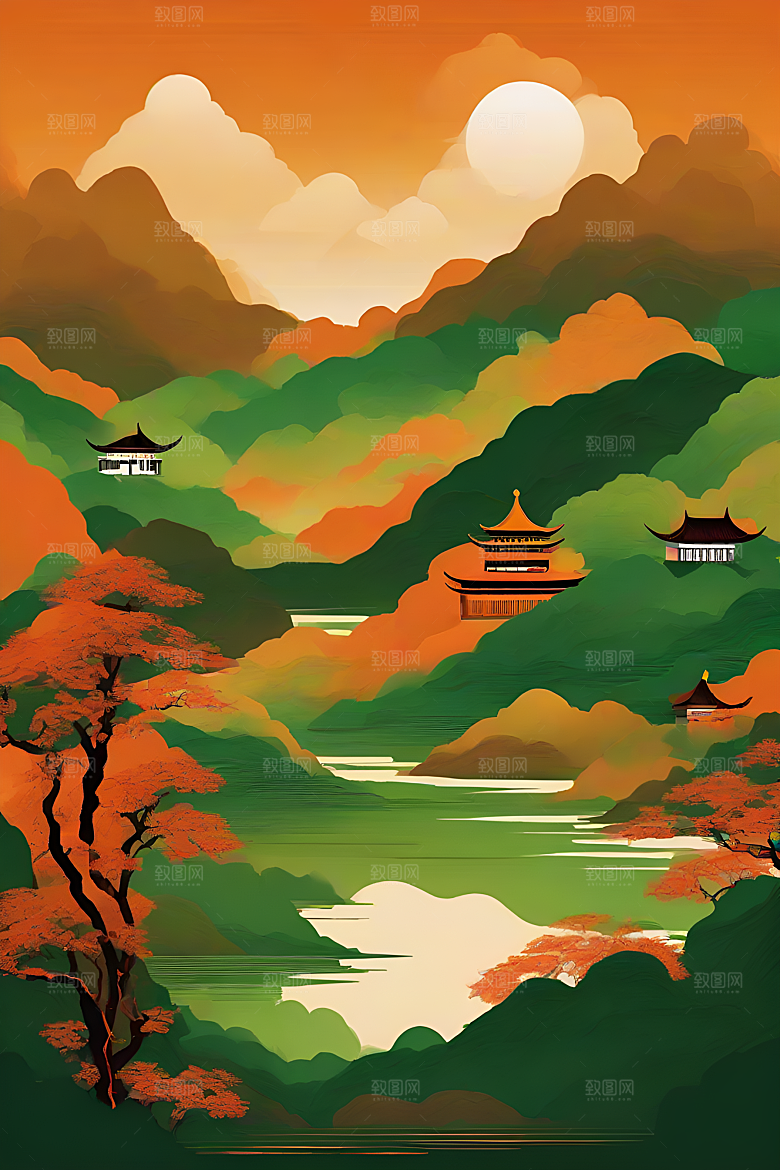 传统山水艺术设计