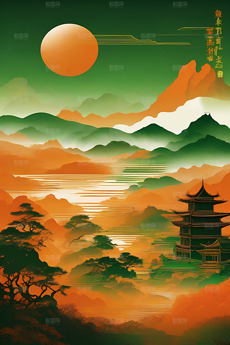 传统山水艺术设计