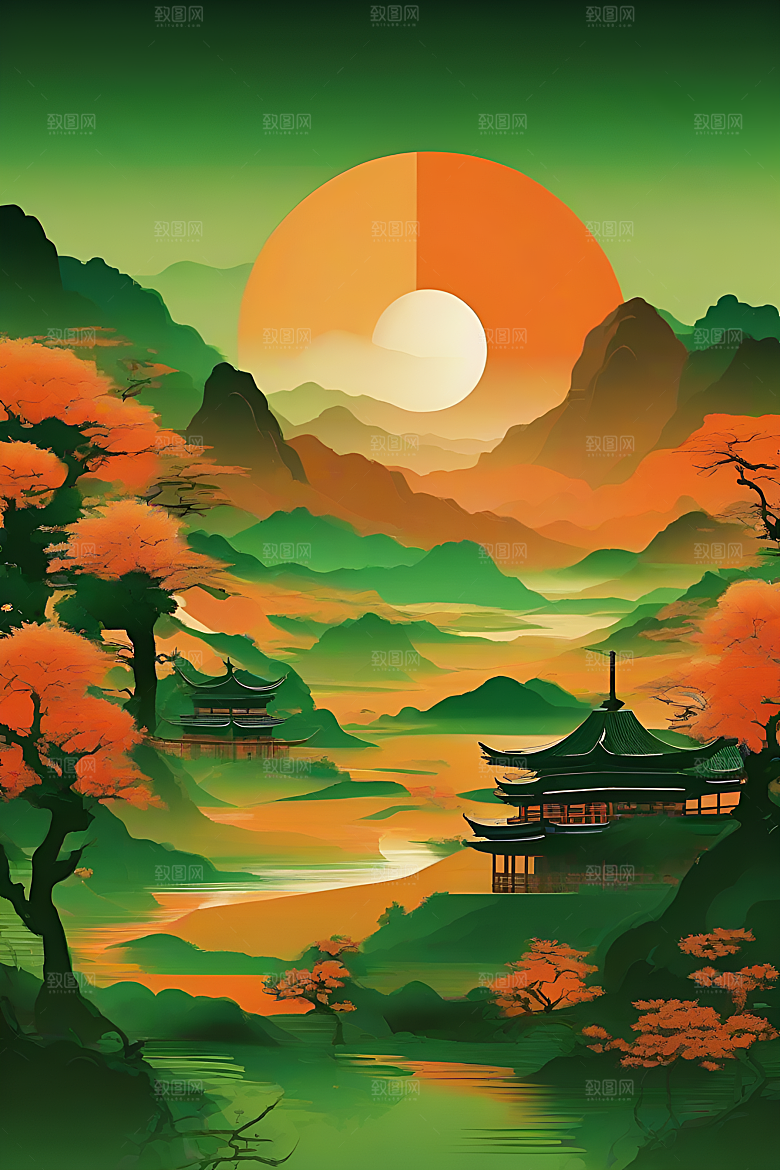 传统山水艺术设计