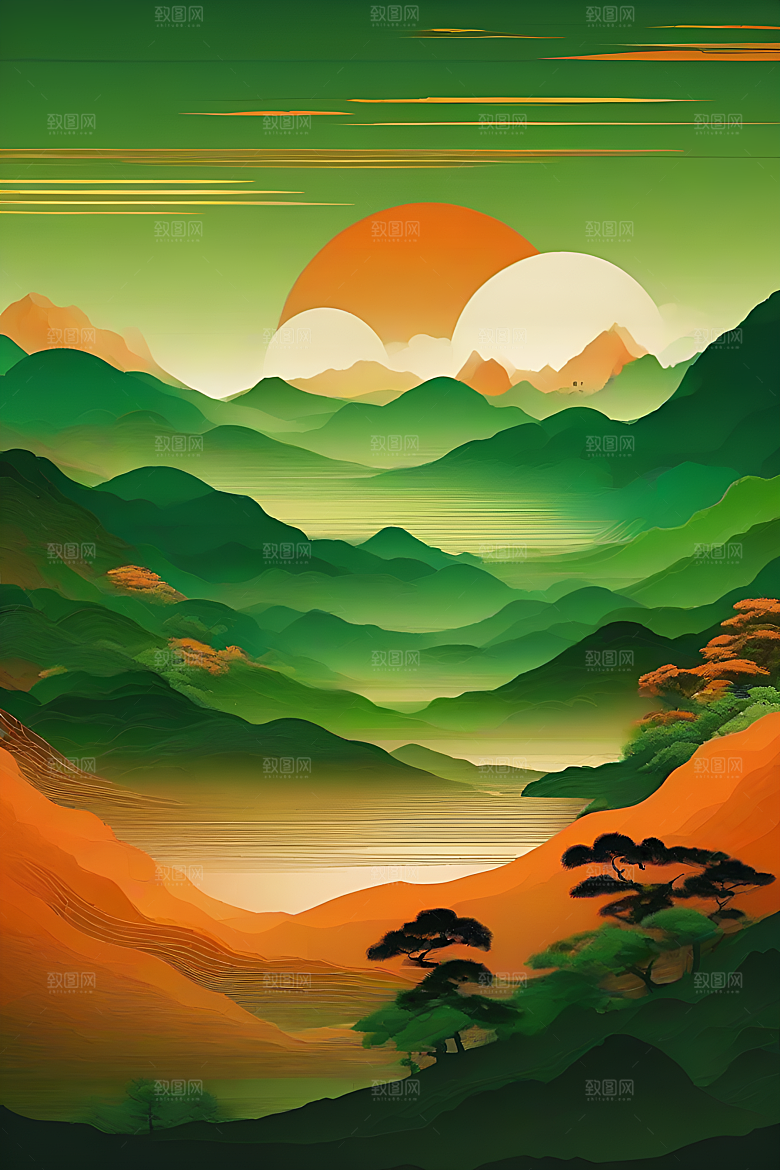 传统山水艺术设计