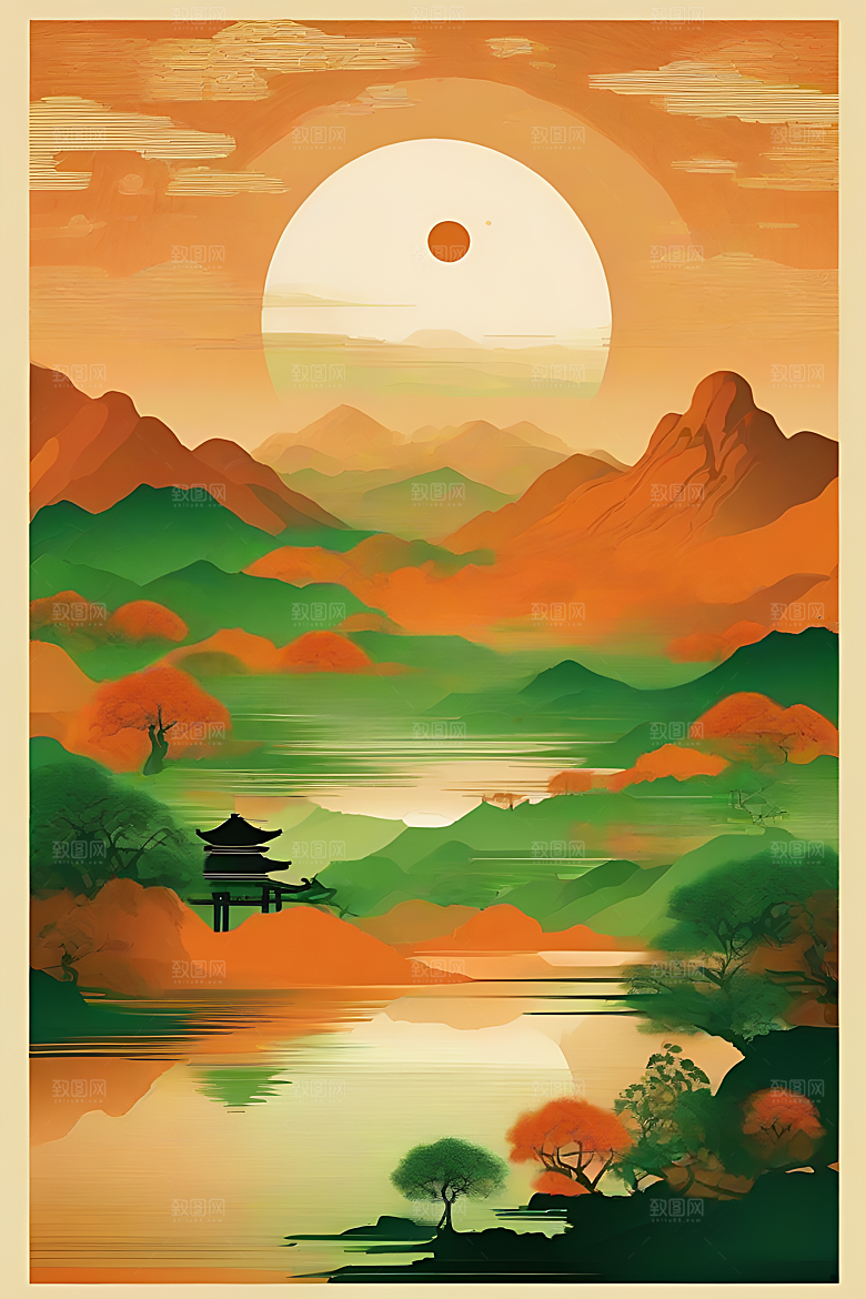 传统山水艺术设计