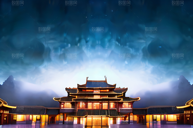 超广角透视重现中国宫殿的绝美壮丽