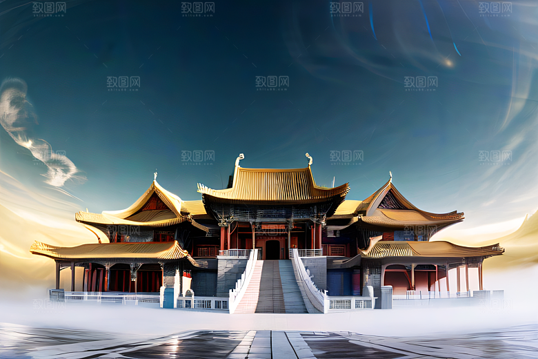 超广角透视重现中国宫殿的绝美壮丽
