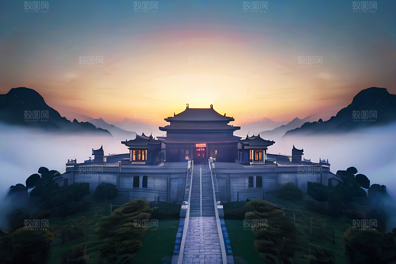 超广角透视重现中国宫殿的绝美壮丽