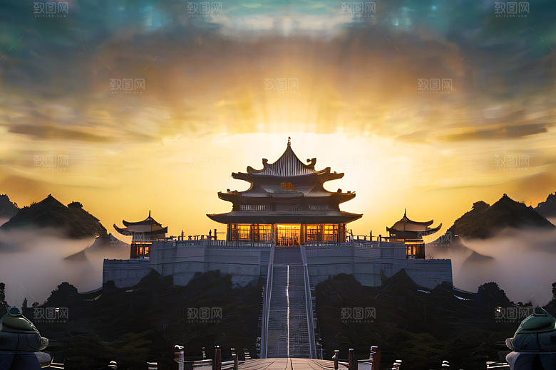 超广角透视重现中国宫殿的绝美壮丽