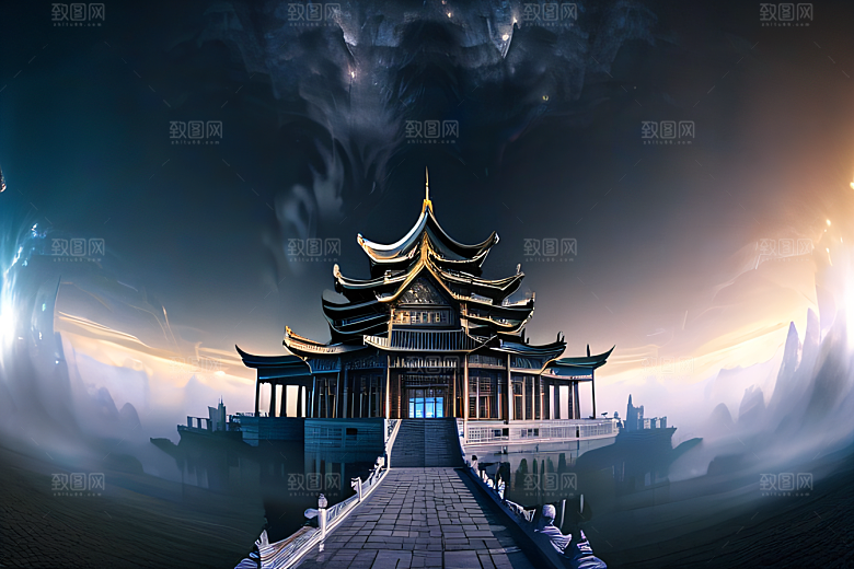 超广角透视重现中国宫殿的绝美壮丽