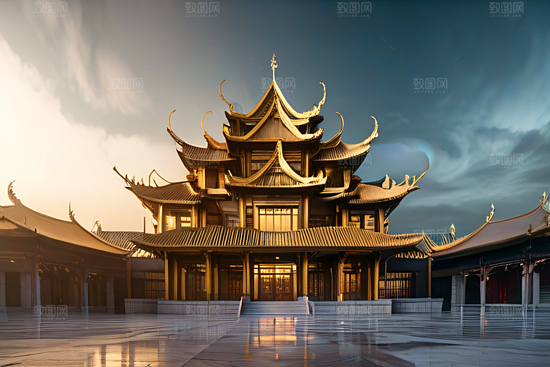 超广角透视重现中国宫殿的绝美壮丽