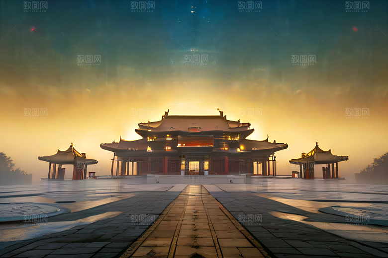 超广角透视重现中国宫殿的绝美壮丽