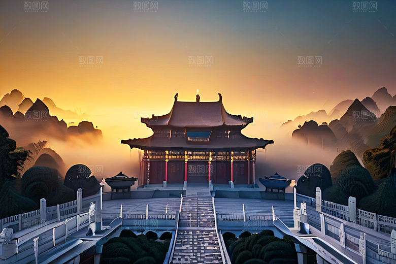 玻璃水晶宫浓雾中的超现实之美