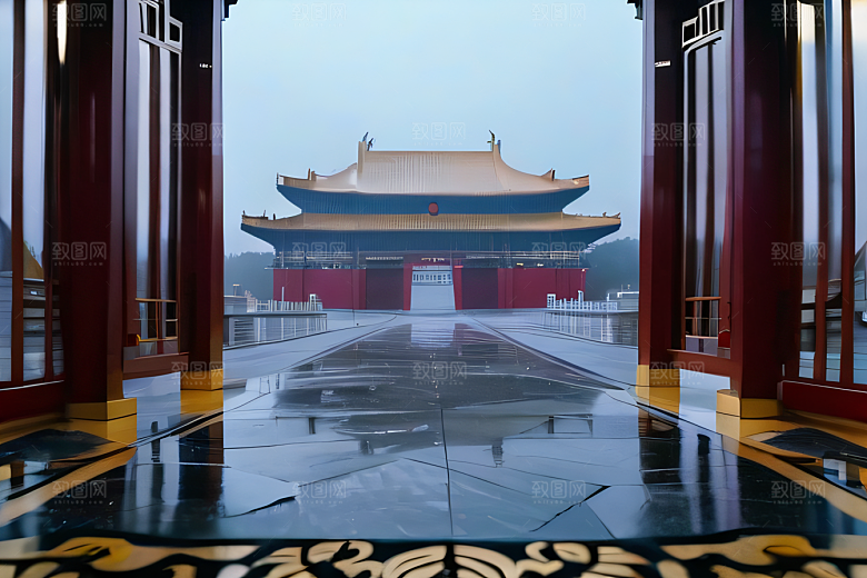 玻璃水晶宫浓雾中的超现实之美