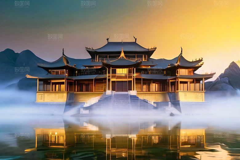 玻璃水晶宫浓雾中的超现实之美