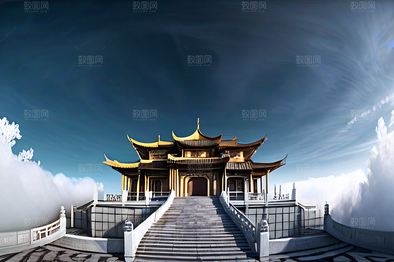 玻璃水晶宫浓雾中的超现实之美