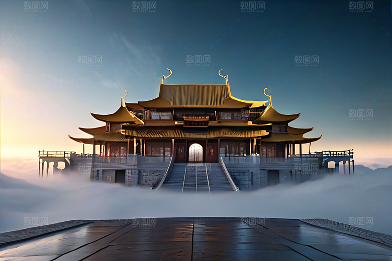 玻璃水晶宫浓雾中的超现实之美