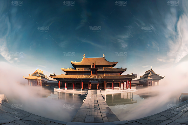 玻璃水晶宫浓雾中的超现实之美