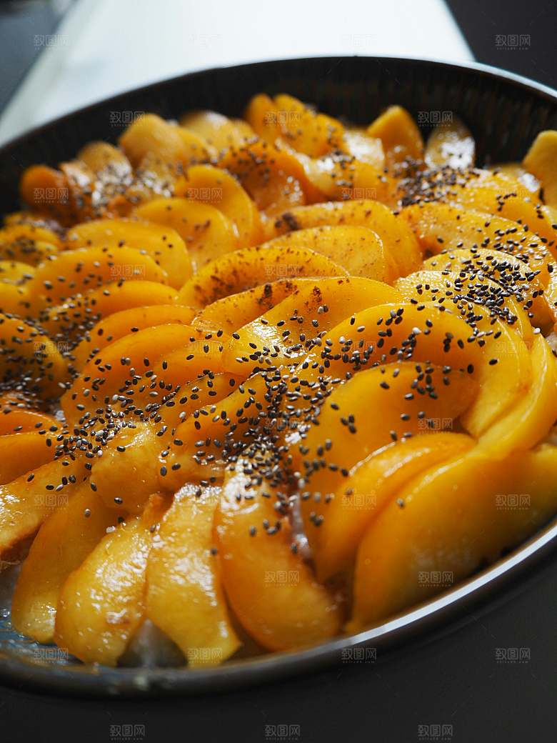 桃子美食摄影特写素材