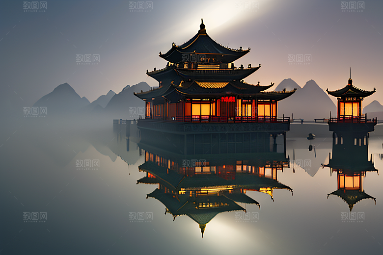 金玻璃水晶宫迷幻唯美超清4K高清画面