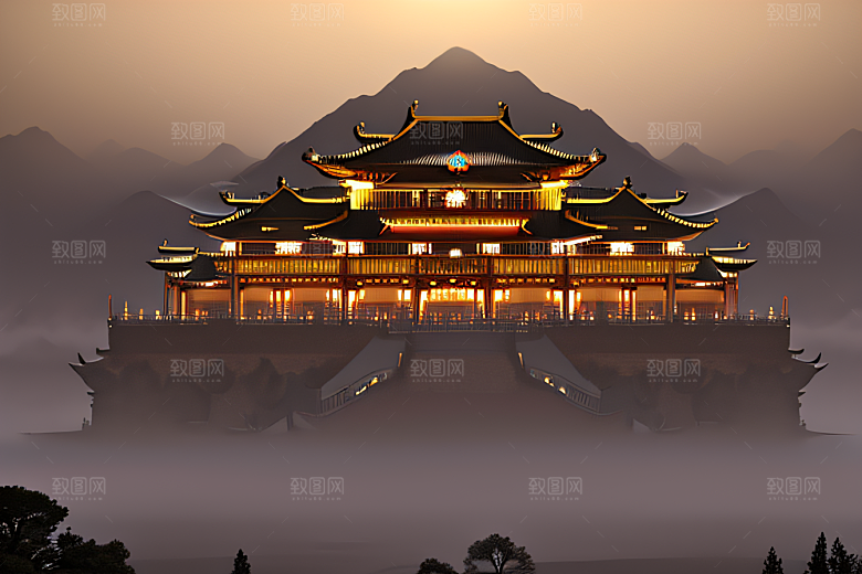 超广角透视重现中国宫殿的绝美壮丽
