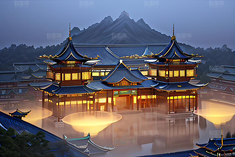 金玻璃水晶宫迷幻唯美超清4K高清画面