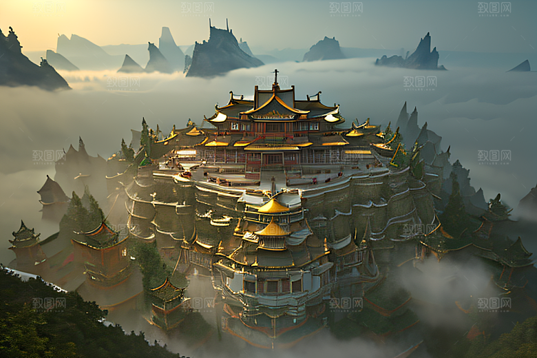 玻璃水晶宫浓雾中的超现实之美
