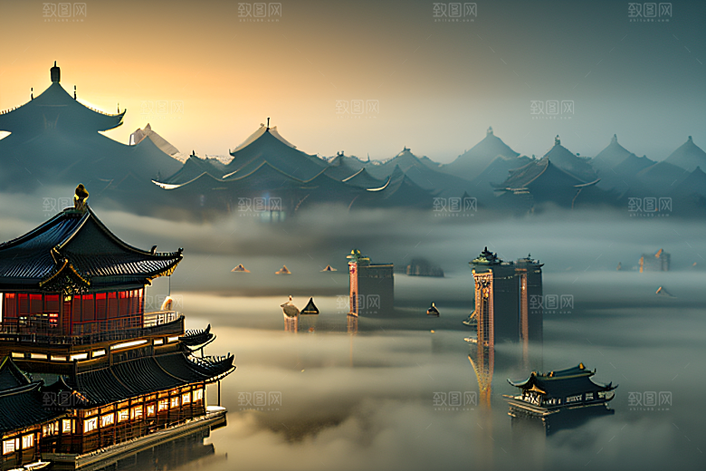 玻璃水晶宫浓雾中的超现实之美