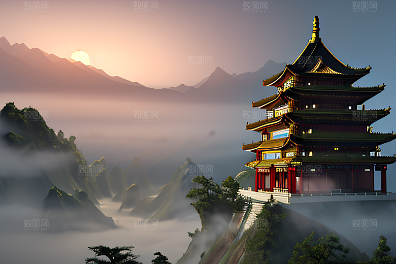 玻璃水晶宫浓雾中的超现实之美