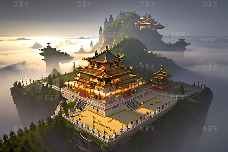 金玻璃水晶宫迷幻唯美超清4K高清画面