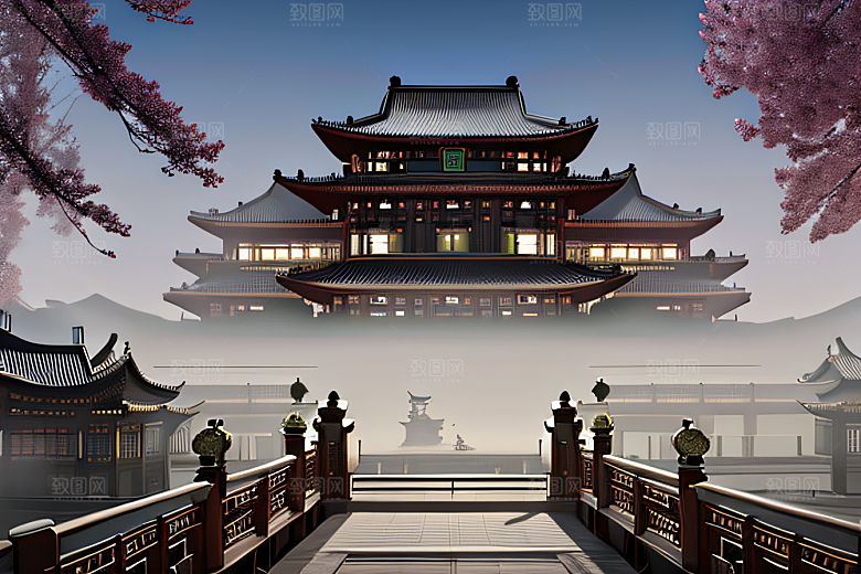 金玻璃水晶宫迷幻唯美超清4K高清画面