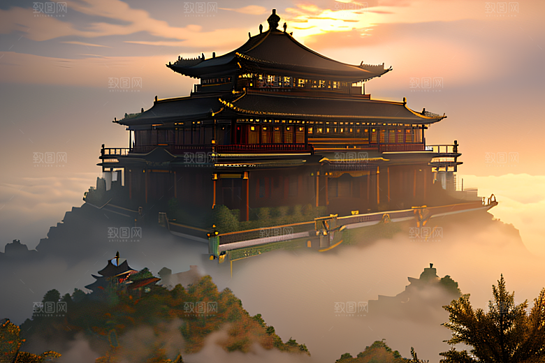 金玻璃水晶宫迷幻唯美超清4K高清画面