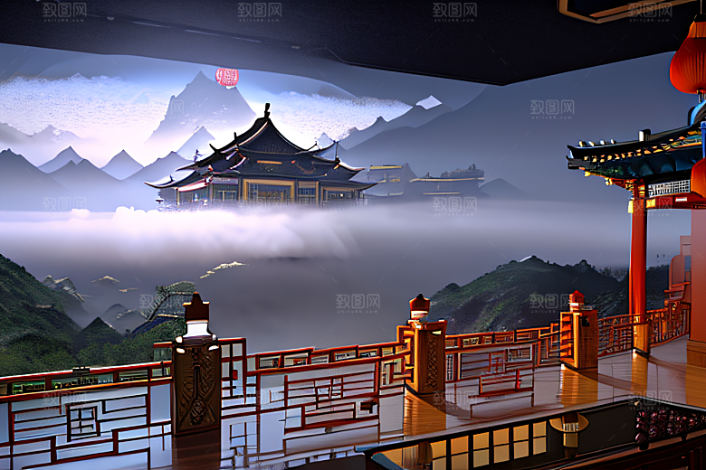 金玻璃水晶宫迷幻唯美超清4K高清画面