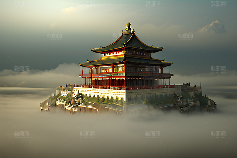 金玻璃水晶宫迷幻唯美超清4K高清画面
