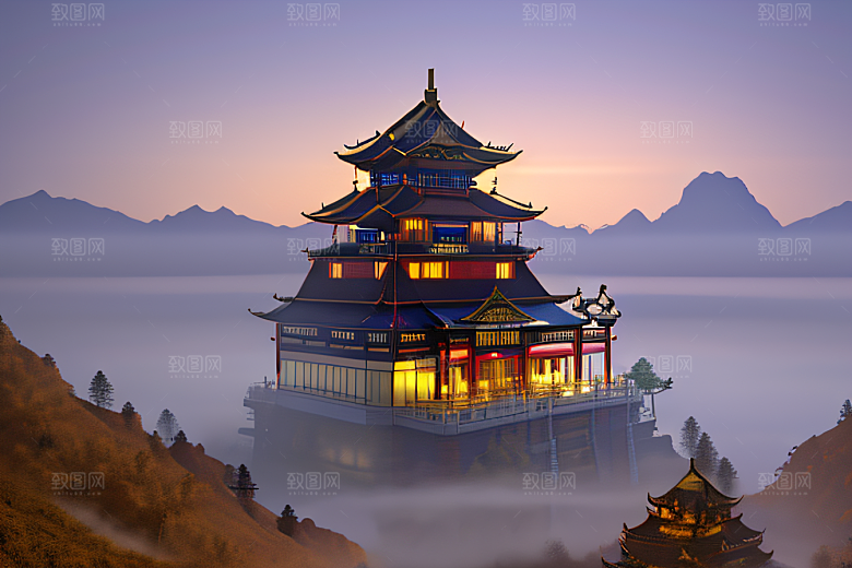 金玻璃水晶宫迷幻唯美超清4K高清画面
