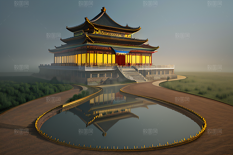 金玻璃水晶宫迷幻唯美超清4K高清画面