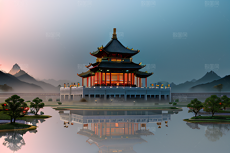 金玻璃水晶宫迷幻唯美超清4K高清画面