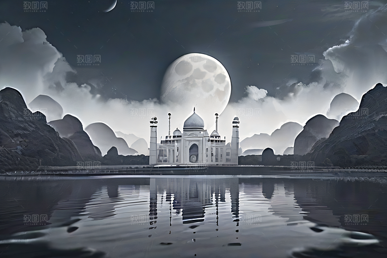 云山宫殿迷幻唯美非现实画面盛宴