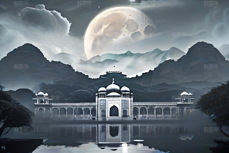 云山宫殿迷幻唯美非现实画面盛宴
